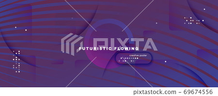 Red Dynamic Abstract. Flow Shape Texture. 3d  69674556