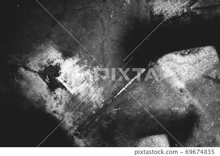 Photo of old scratched surface texture in black and white 69674835