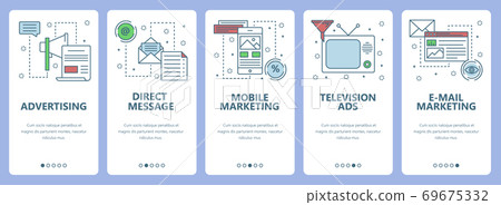 Vector modern thin line flat design advertising concept vertical banners 69675332