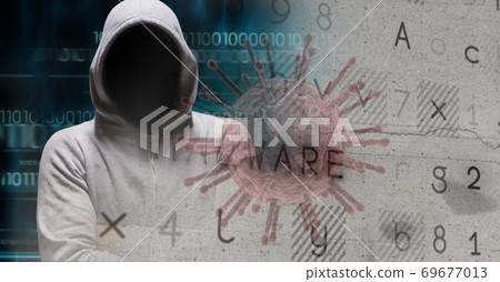 Hacker during coronavirus covid19 pandemic Hacker during coronavirus covid19 pandemic 69677013