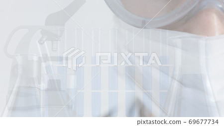 Digital illustration of a doctor wearing a mask and protective googles Digital illustration of a doctor wearing a mask and protective googles 69677734