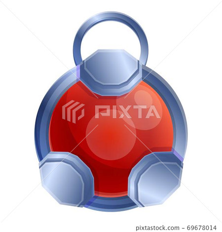 Red fantasy amulet icon, cartoon style Red fantasy amulet icon, cartoon style 69678014