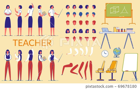 Teacher Woman Constructor in Formal Clothing. Teacher Woman Constructor in Formal Clothing. 69678180