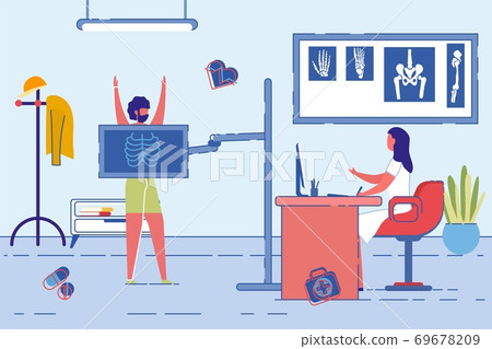 Patient on Chest Radiography or X-ray Screening. Patient on Chest Radiography or X-ray Screening. 69678209