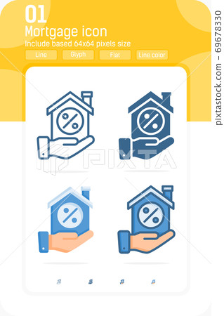 mortgage premium icon with multiple style isolated on white background. Vector symbol concept design template for web design and mobile app, UI, UX and all project. Include 64x64 pixel perfect mortgage premium icon with multiple style isolated on white background. Vector symbol concept design template for web design and mobile app, UI, UX and all project. Include 64x64 pixel perfect 69678330