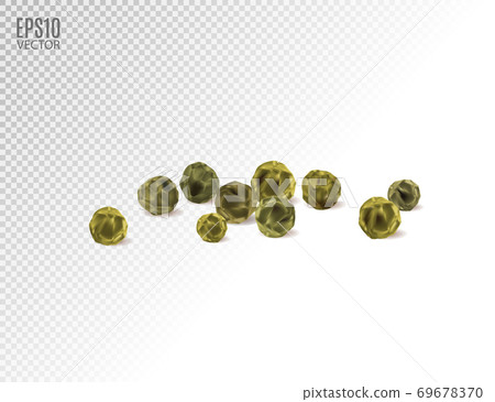 Green peppercorn. Realistic vector illustration, 3d Green peppercorn. Realistic vector illustration, 3d 69678370