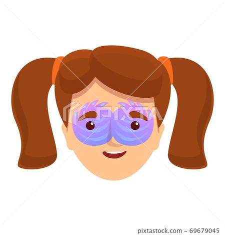 Face painting smiling girl icon, cartoon style Face painting smiling girl icon, cartoon style 69679045