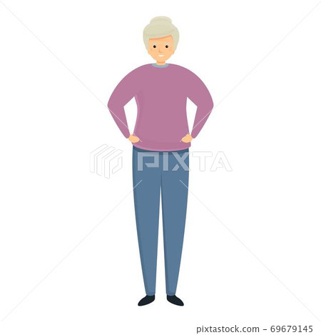 Happy granny at home icon, cartoon style Happy granny at home icon, cartoon style 69679145