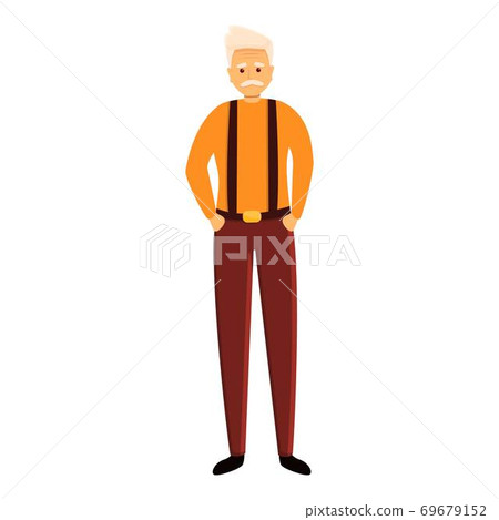 Sad old man icon, cartoon style 69679152