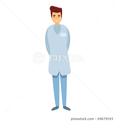 Smiling nurse man nursing home icon, cartoon style 69679593