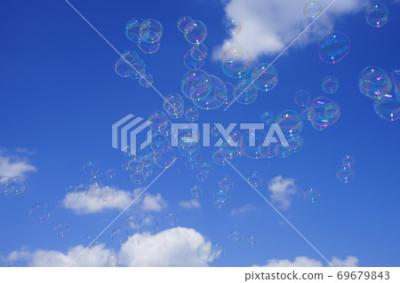 Soap bubbles in the blue sky 1 Soap bubbles in the blue sky 1 69679843