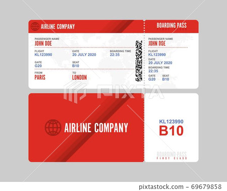 Boarding pass vector illustration isolated on white background 69679858