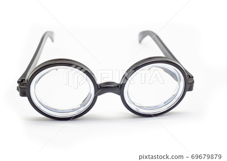 round rimmed glasses thick lenses. poor vision. 69679879