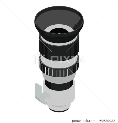 Camera lens icon, isometric style Camera lens icon, isometric style 69680082