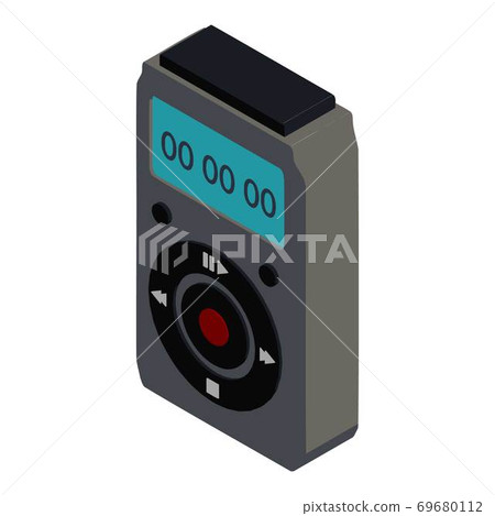 Digital dictaphone icon, isometric style 69680112