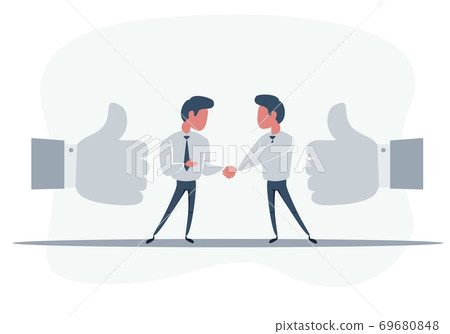 Handshake of business partners, Handshake icon. Concept of agreement, good deal, partnership. Flat Handshake of business partners, Handshake icon. Concept of agreement, good deal, partnership. Flat 69680848