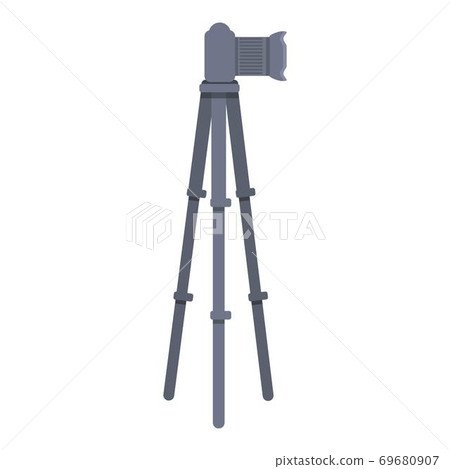 Slr camera tripod icon, cartoon style Slr camera tripod icon, cartoon style 69680907