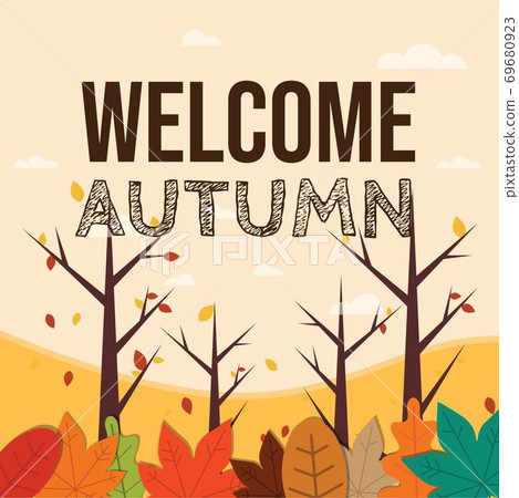 Welcome autumn vector background 69680923