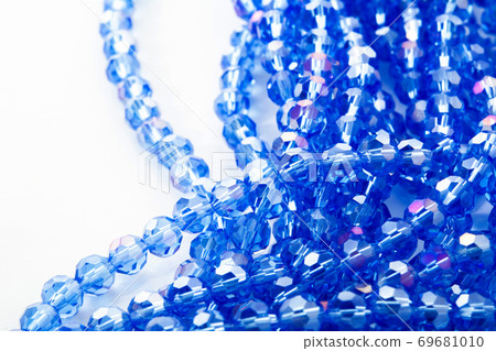 Beautiful Glass Sparkle Crystal Isoalted Beads on white background. Use for diy beaded jewelry Beautiful Glass Sparkle Crystal Isoalted Beads on white background. Use for diy beaded jewelry 69681010