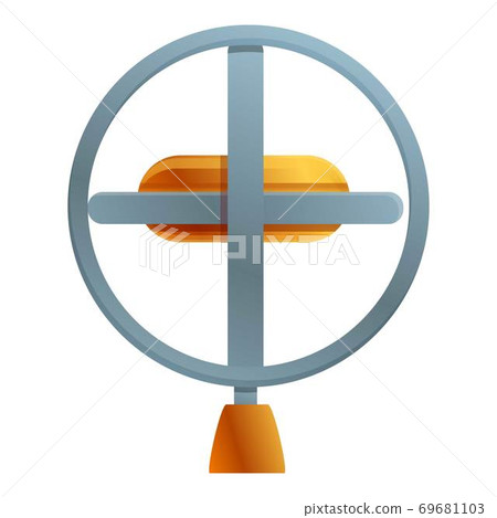 Metal gyroscope icon, cartoon style 69681103