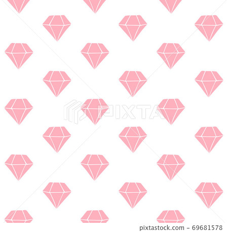 Vector seamless pattern of pink doodle diamond 69681578