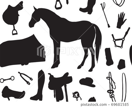 Vector seamless pattern of horse equipment 69681585