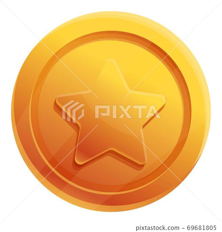 Star rank token icon, cartoon style - Stock Illustration [69681805] - PIXTA
