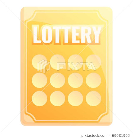Gold lottery icon, cartoon style 69681903