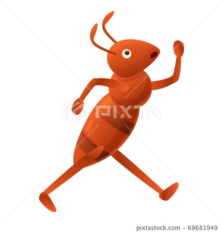Running ant icon, cartoon style 69681949