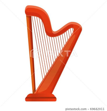 Harp irish icon, cartoon style 69682011