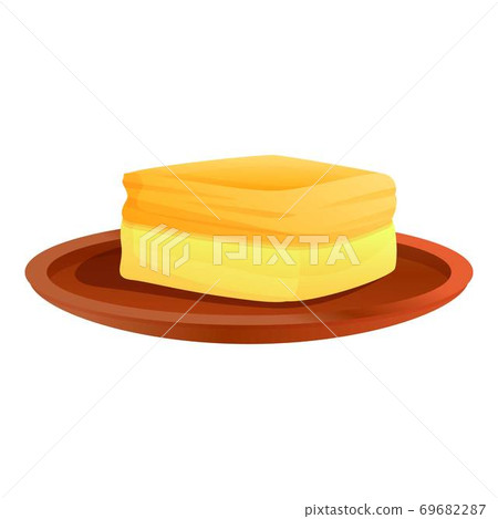 Greece cheesecake icon, cartoon style Greece cheesecake icon, cartoon style 69682287