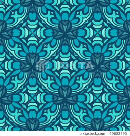 Damask seamless tiles vector design blue and white - Stock Illustration ...