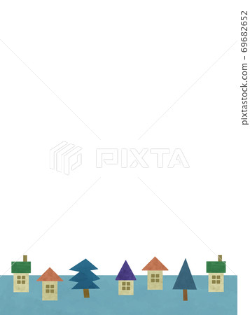 Winter residential area surrounded by trees 69682652