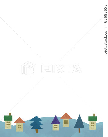 Winter residential area surrounded by trees 69682653