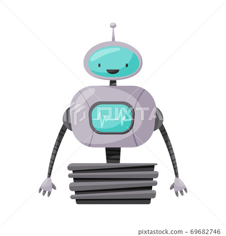 Funny Standing Humanoid or Robot with Antenna... - Stock Illustration ...