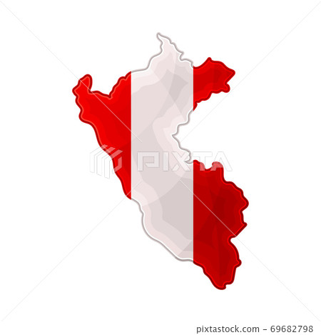 Peru Border or Map with National Colors Vector Illustration 69682798