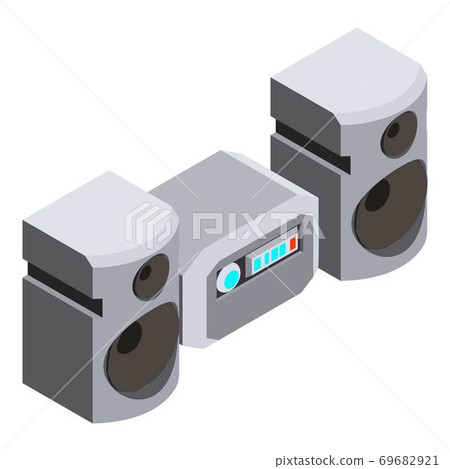 Modern stereo system icon, isometric style 69682921
