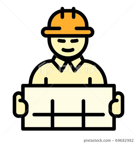 Working architect icon, outline style Working architect icon, outline style 69682982
