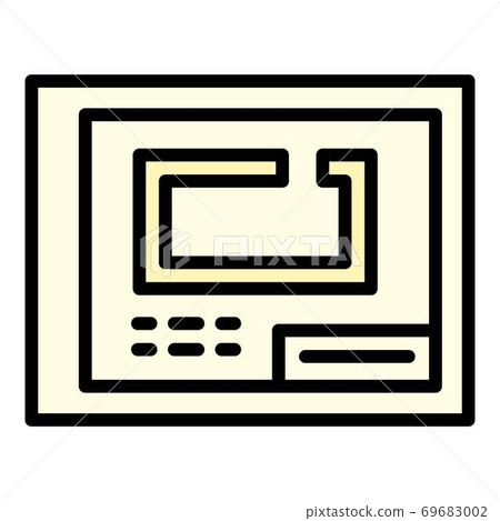 Modern room plan icon, outline style 69683002