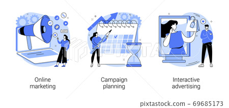 Internet advertising abstract concept vector illustrations. Internet advertising abstract concept vector illustrations. 69685173