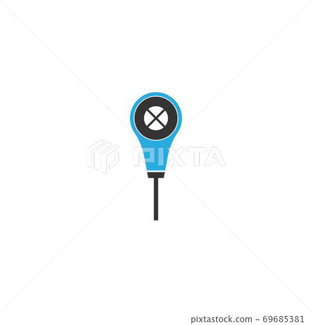 Earphone, earbuds icon flat design 69685381