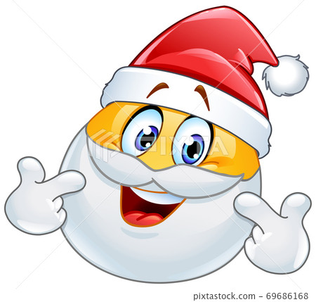 Pointing at himself Santa emoticon 69686168