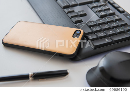 Smartphone and keyboard background image 69686190