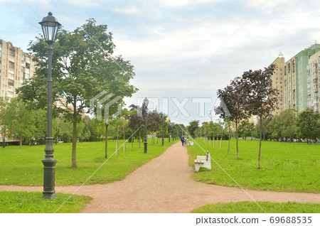 Alley in park at summer. 69688535