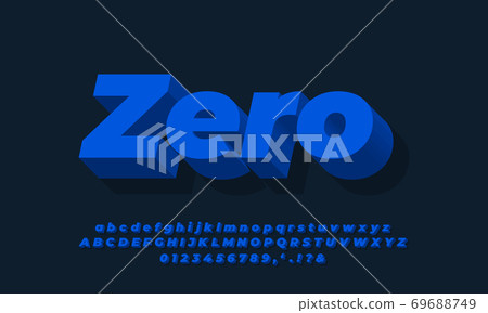 dark blue 3d text effect or font effect design dark blue 3d text effect or font effect design 69688749