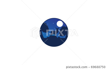 illustration deer or antelope in night with moon design illustration deer or antelope in night with moon design 69688750