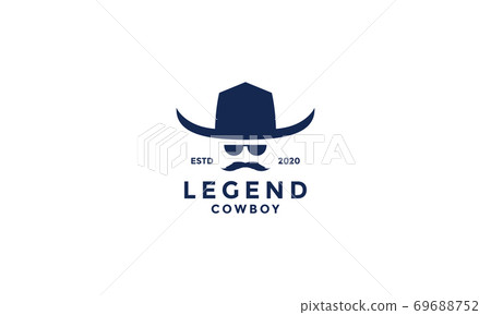 old cowboy vintage head with hat and mustache logo design old cowboy vintage head with hat and mustache logo design 69688752