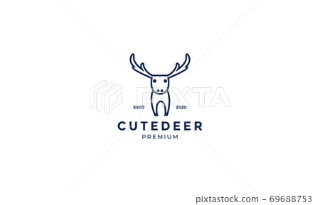 cute deer or antelope line minimalist logo design cute deer or antelope line minimalist logo design 69688753