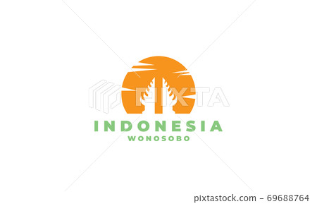 temple and sunset indonesian logo design temple and sunset indonesian logo design 69688764