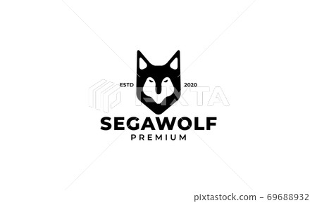 wolf or dog Siberian or pet head logo design modern icon 69688932